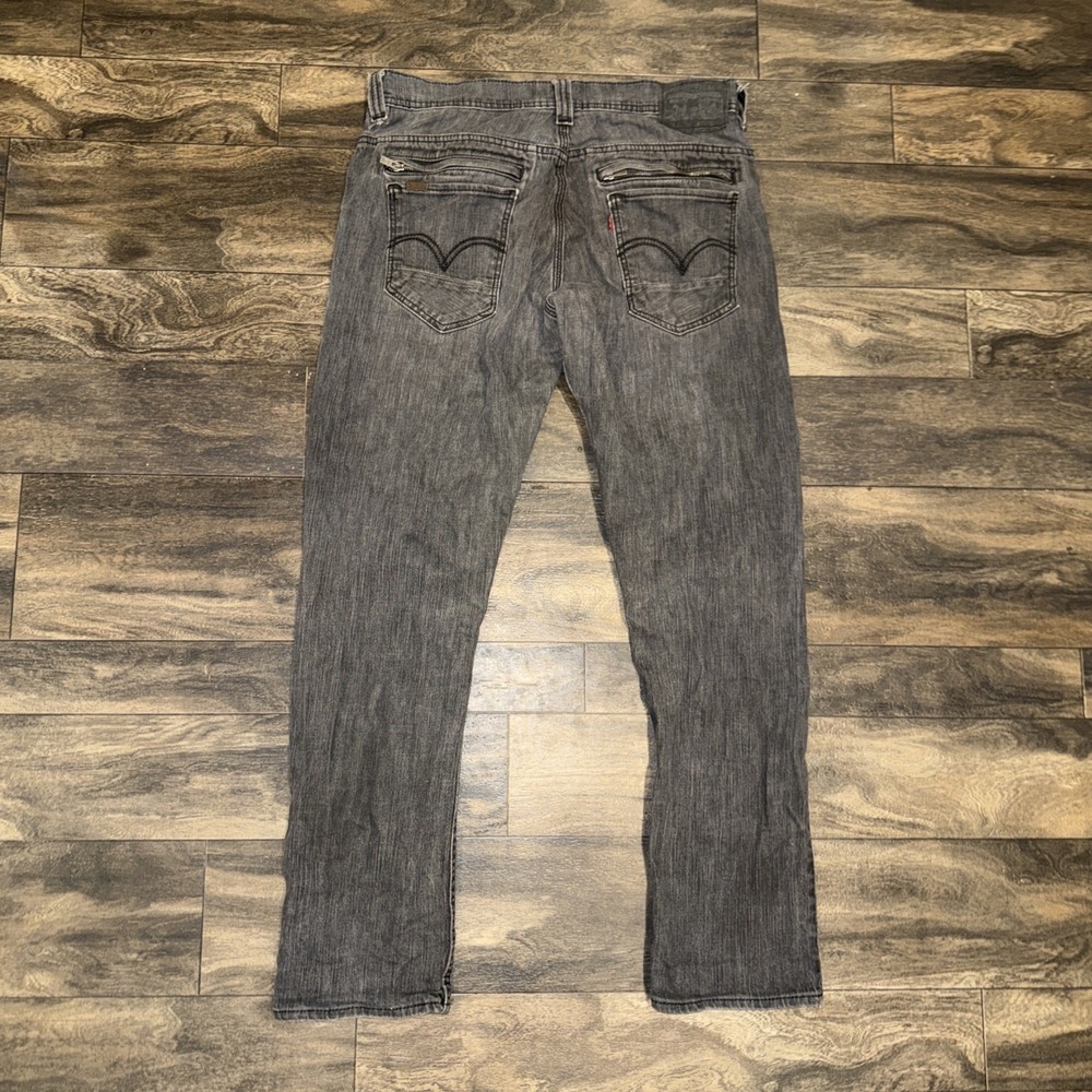 Vintage Y2K Levi's 511 Slim Fit Grey Dark Wash Denim Jeans Men's Size 34x30 Zip